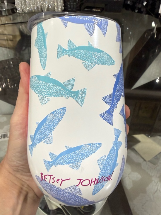 Betsey Johnson Other - 🆕BETSEY JOHNSON FISH DECOR INSULATED WINE COCKTAIL TUMBERS WITH LID